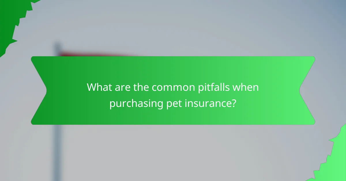 What are the common pitfalls when purchasing pet insurance?