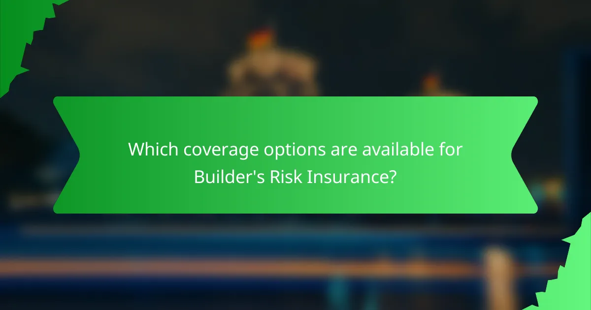 Which coverage options are available for Builder's Risk Insurance?